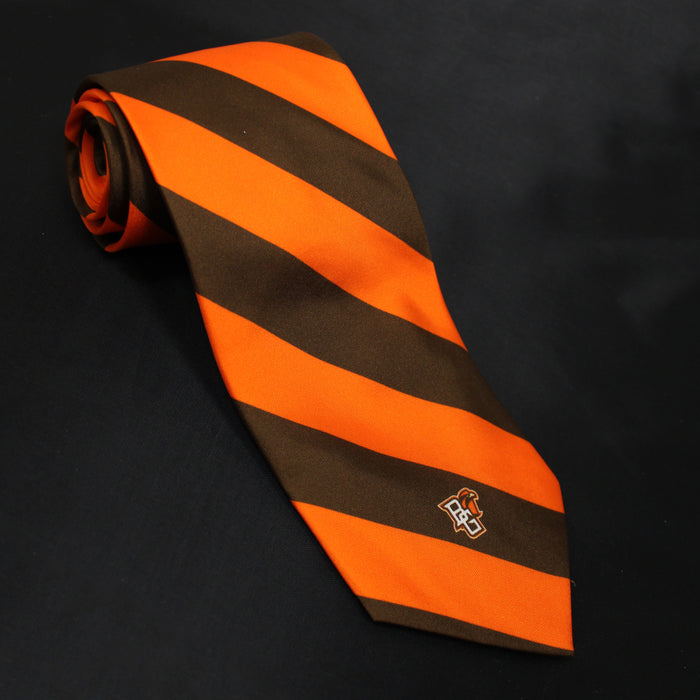 6 Bridges Peekaboo Orange/Brown Stripe Silk Tie
