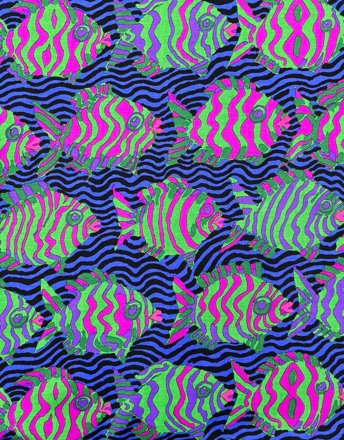 Blue Minnows Cotton Fabric, Kaffe Fasset Collective