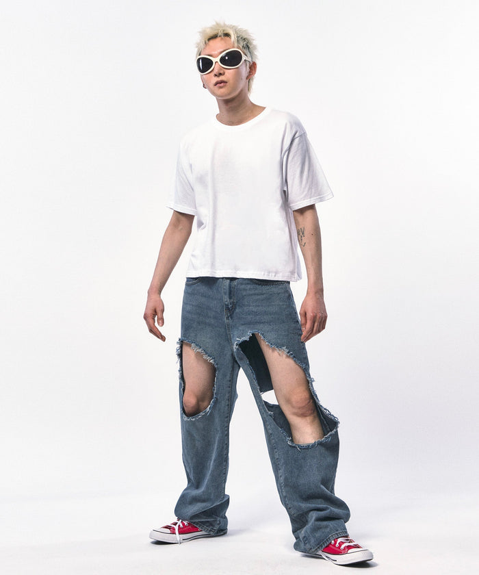 【C Wear シーウエア】MEN'S CROP T-SHIRT WHITE