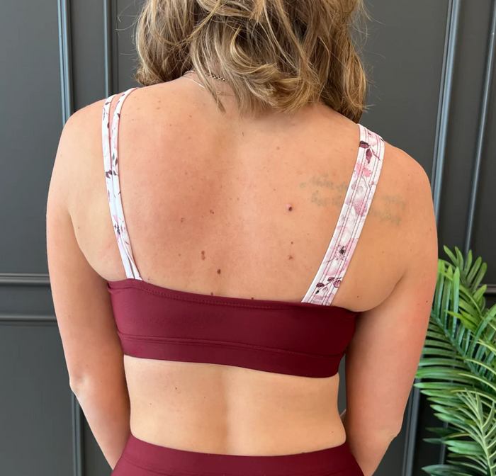 Capture the Coast Swim Top - Burgundy Floral