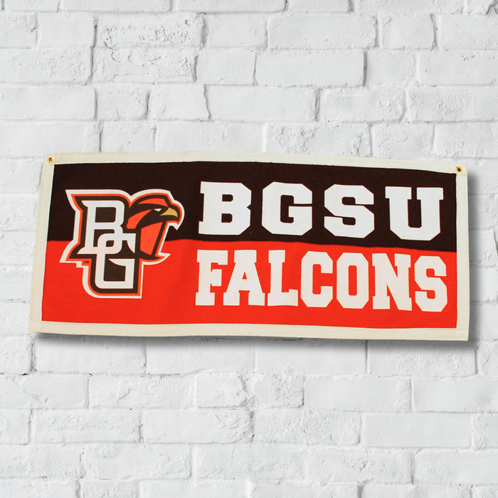 CP BGSU Falcons Split Color 14x32 Flock Plus Pennant