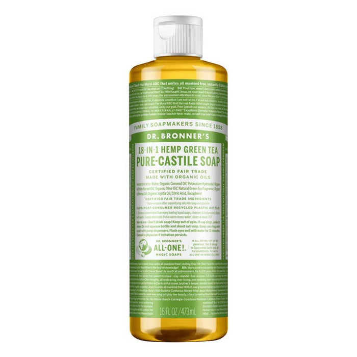 Dr Bronner's Pure Castile Liquid Soap - Green Tea - 473ml - L'Organic
