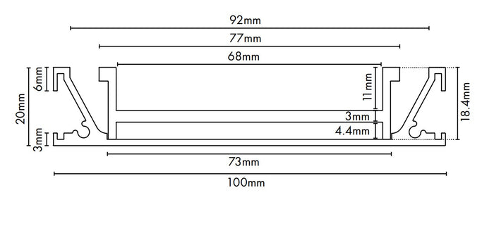 Drainlab - Linear Drain Tile Insert - Up to 10mm Tile - 1200mmL x 20mmH - Black - Image 2