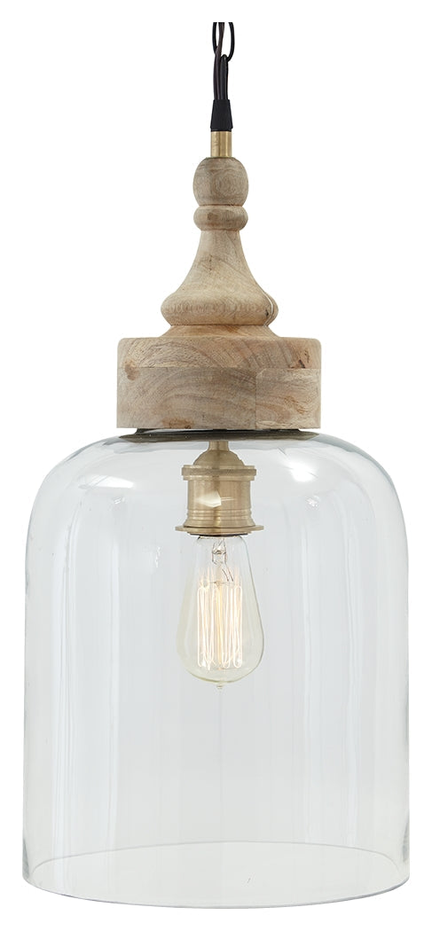 Faiz L000148 Transparent Glass Pendant Light 1CN
