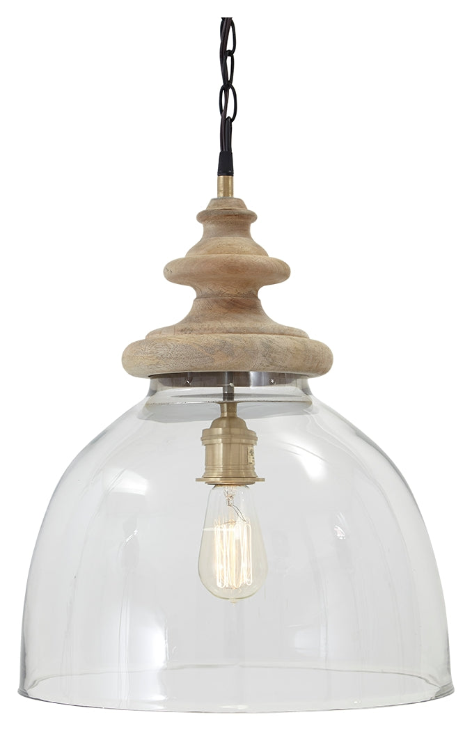 Farica L000138 Transparent Glass Pendant Light 1CN