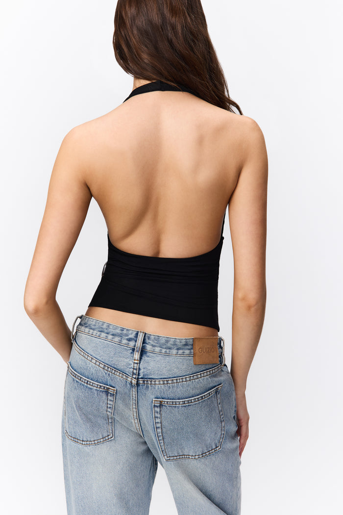 Faye Halter Top in Black