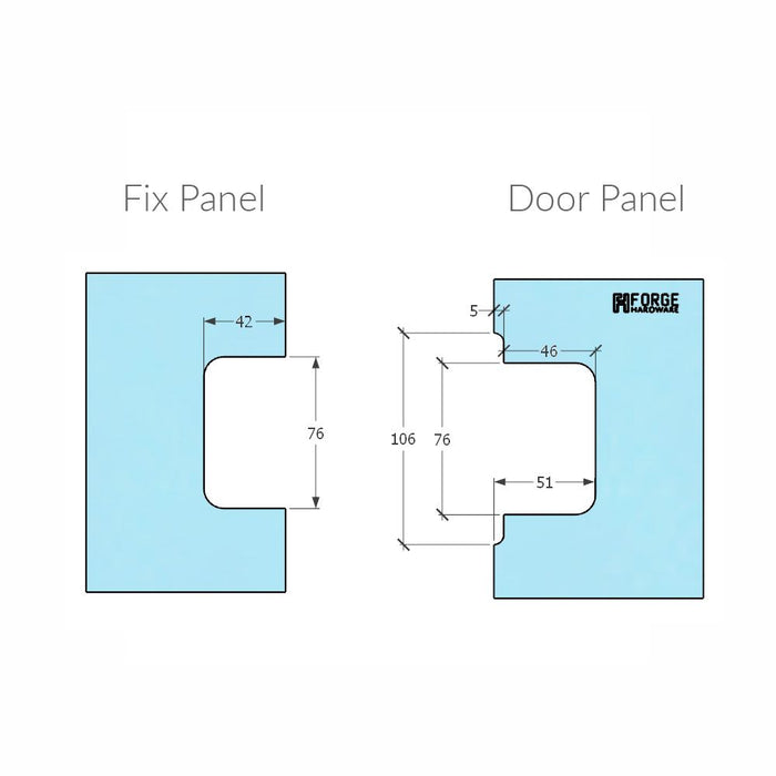 Forge Frameless Shower Hinge Heavy Duty Adjustable Glass to Glass 90 Degrees - NERO Brushed Bronze - Image 5