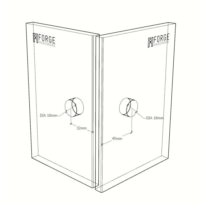 Forge Frameless Shower Screen Bracket Square Glass to Glass 90 Degrees Corner - Dark Antique Brass - Image 4