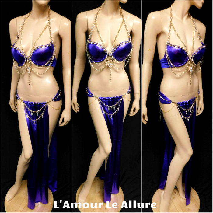 Gold Egyptian Scorpion Queen Bra with Gypsy Skirt