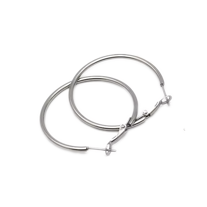 Hoop earrings Silver / 316L Surgical grade steel / 60mm Earrings