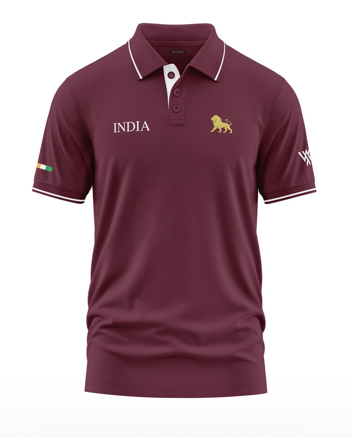India Lion Polo Collar T-Shirt