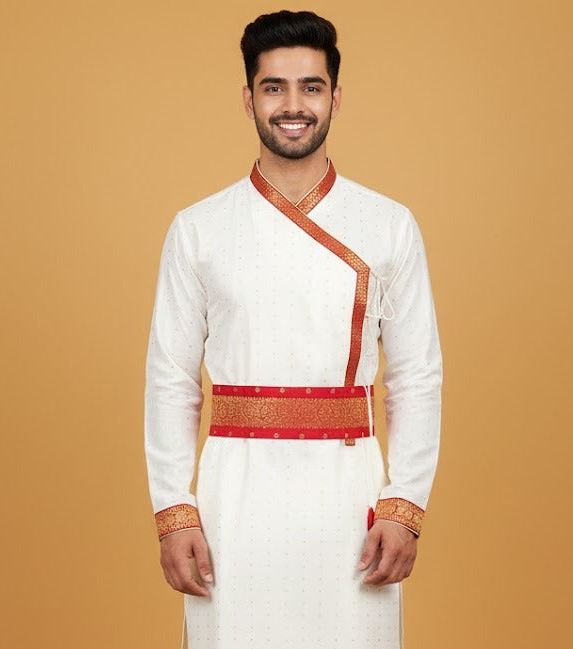 Ivory Groom Peshwai Wear