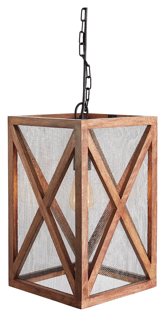 Jodene L000788 Brown Wood Pendant Light 1CN