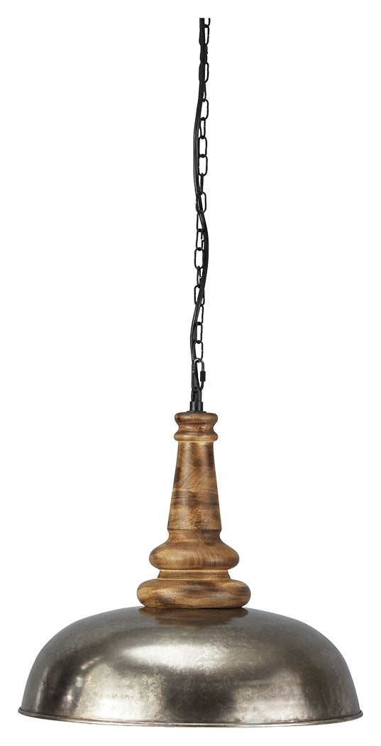 Joziah L000368 Antique Silver Finish Metal Pendant Light 1CN