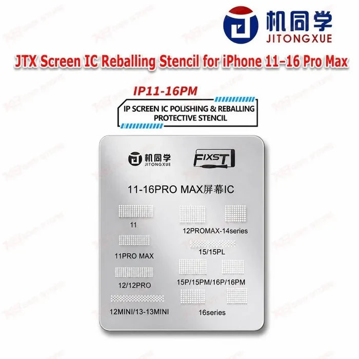 JTX Screen IC Reballing Stencil For iPhone 11-16 Pro Max