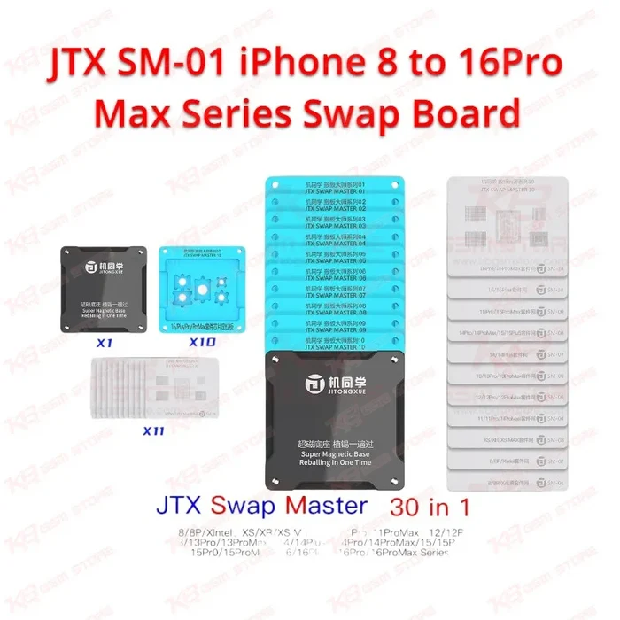 JTX SM-01 iPhone 8 to 16Pro Max Series Swap Board