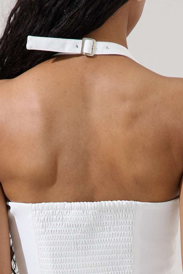 Karmina Peplum Halter Neck Top