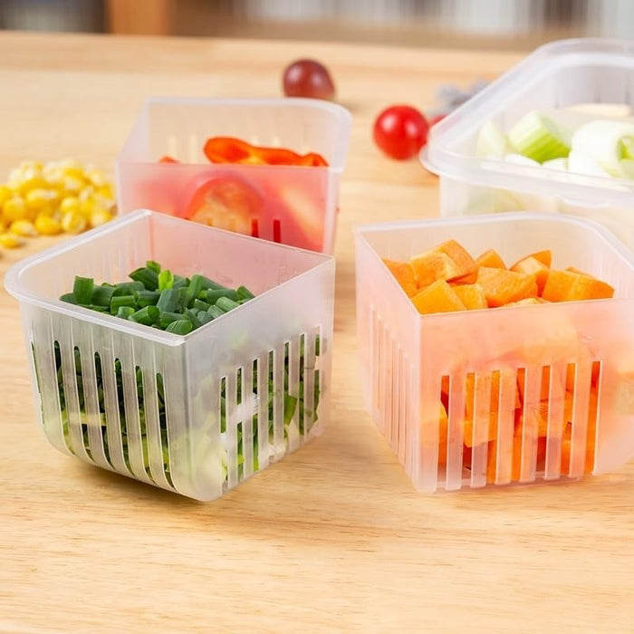 Kitchen Fridge Storage Box – 4-Grid Organizer
