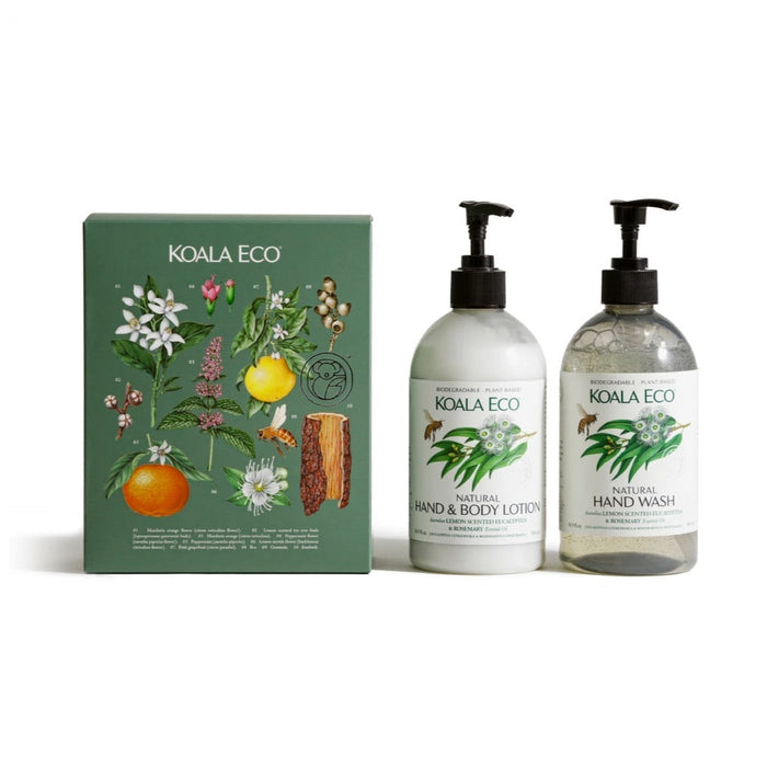 KOALA ECO Hand Wash & Body Lotion Gift Pack Lemon Scented, Eucalyptus & Rosemary - 2x500ml - L'Organic