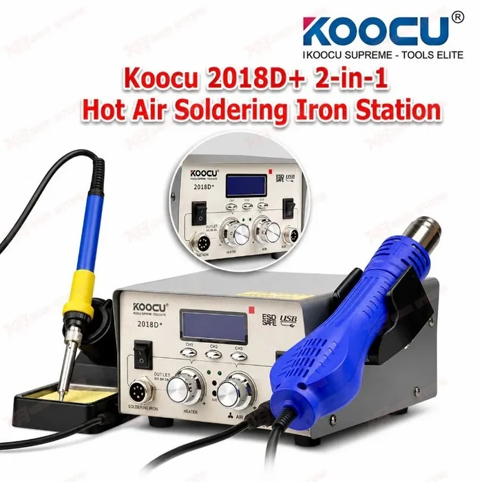 Koocu 2018D+ 2-in-1 Hot Air Soldering Iron Station