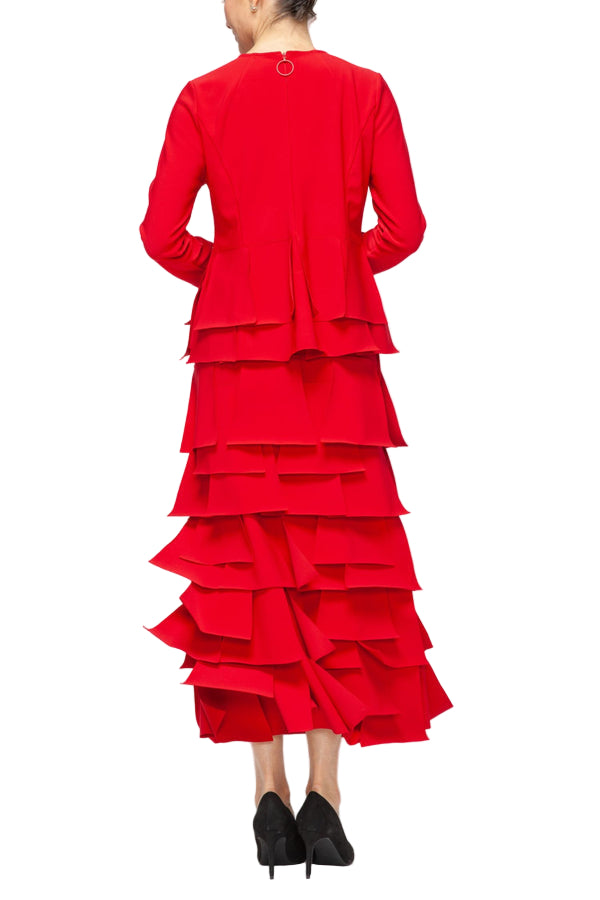 Layered Tiered Skirt in Red - 7234S-RD