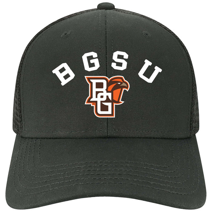 Legacy BGSU Peekaboo Black Trucker Mid-Pro Snapback Hat