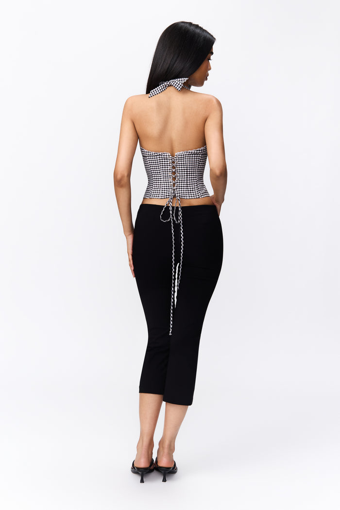 Marini Gingham Corset in Black/White
