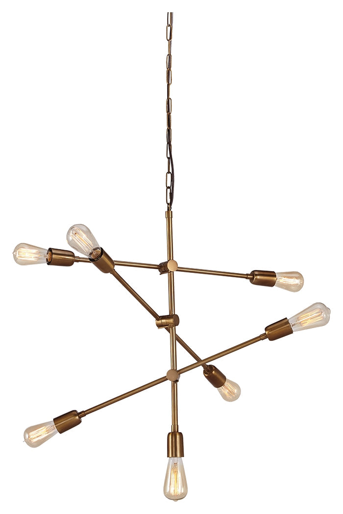 Nastalya L000818 Gold Finish Metal Pendant Light 1CN
