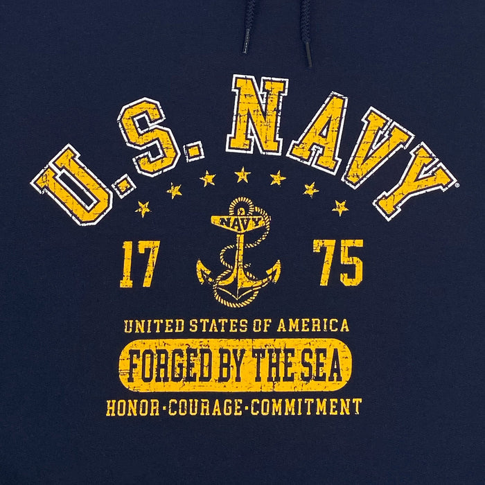 Navy Distressed Forged By The Sea Hood (Navy)