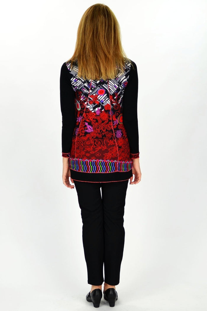 Orientique Nora Tunic Top in vibrant fabric, featuring a relaxed fit and stylish design, perfect for casual or dressy occasions.