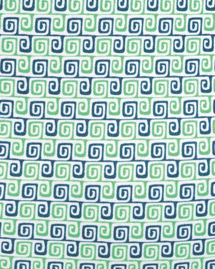 Olive Patterned Cotton Long Sleeve Polo Top - Image 4 - The Classic Boutique