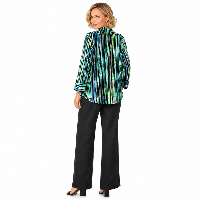 Ombré Stripe Asymmetric Jacket - 6942J-BLU - Sizes S & XXL Only!