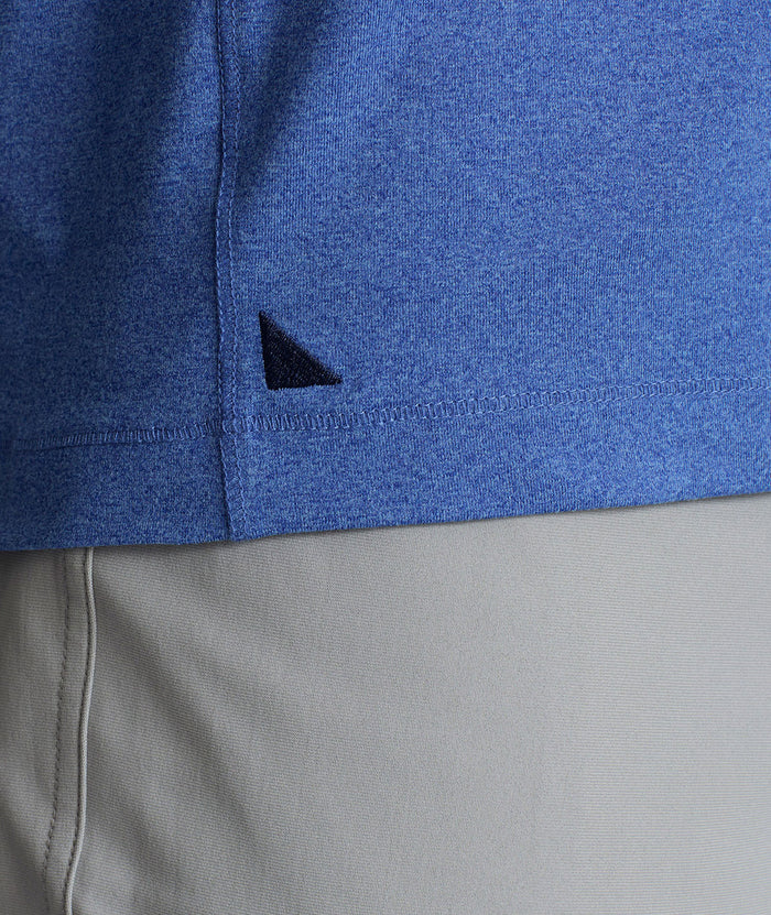 Model is wearing UNTUCKit Clavidor in Ocean Blue.