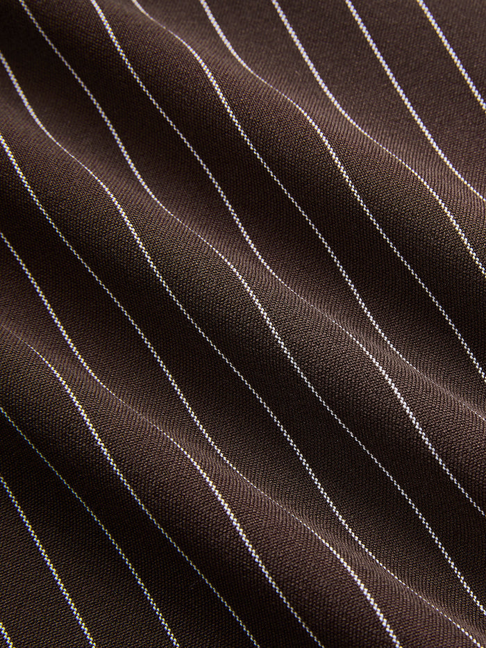 Pinstripe Asymmetric Curved-Leg Pants