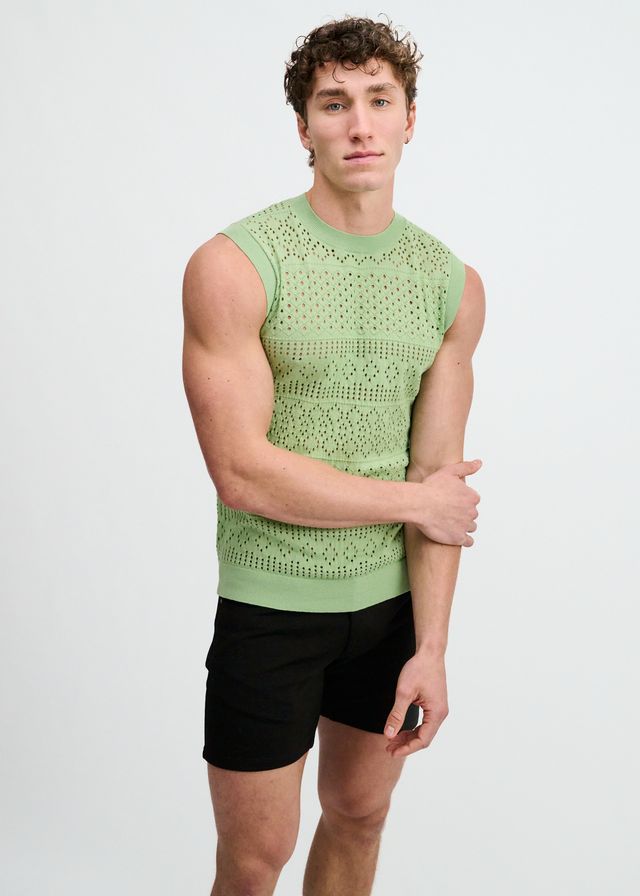 POINTELLE OPEN KNIT VEST