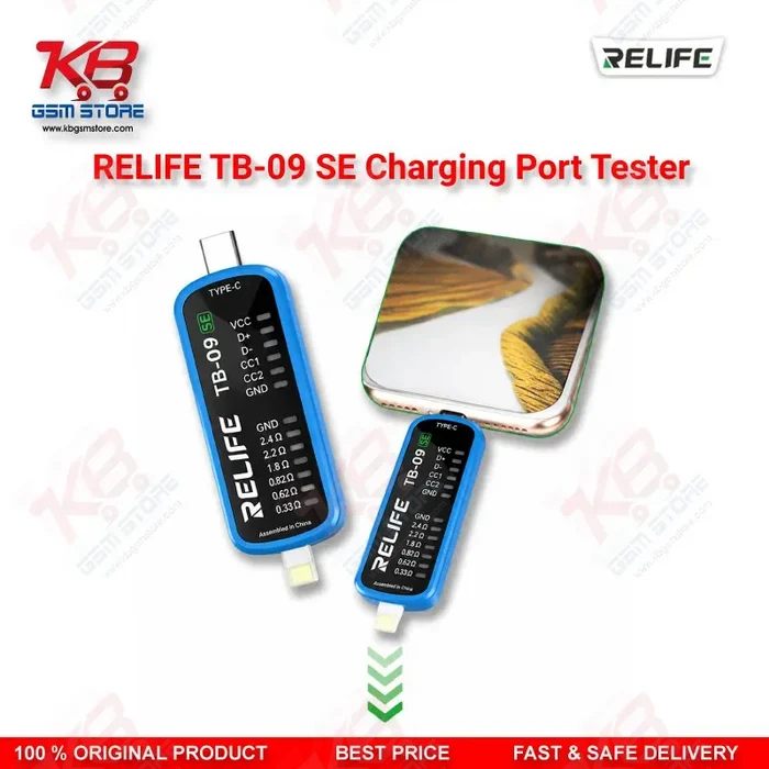 RELIFE TB-09 SE Type-C & Lightning Charging Port Tester for iPhone & Android