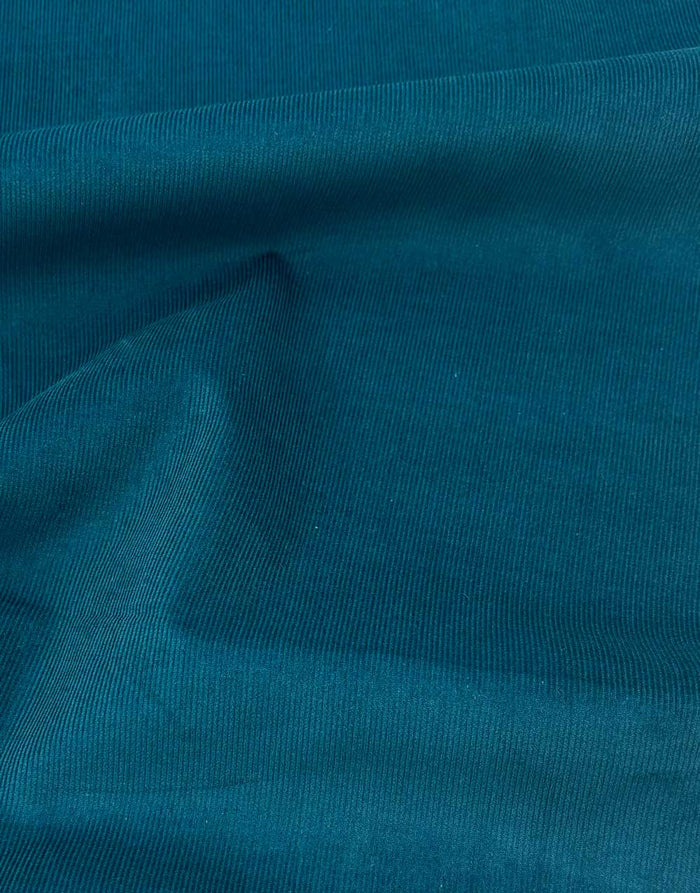 Remnant 35cm - Petrol Cotton 21 Wale Cotton Needlecord Fabric