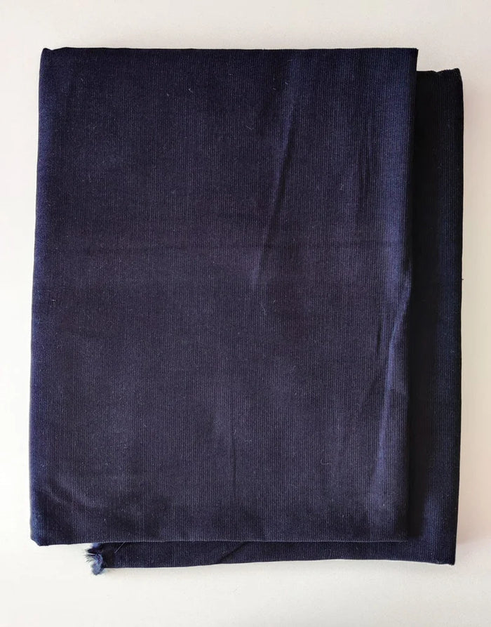 Remnant 75cm - Navy Blue 21 Wale Cotton Needlecord Fabric