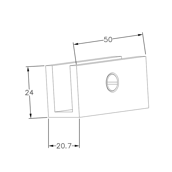 SHOWER SCREEN GLASS U BRACKET SQUARE 12MM GLASS - Image 6