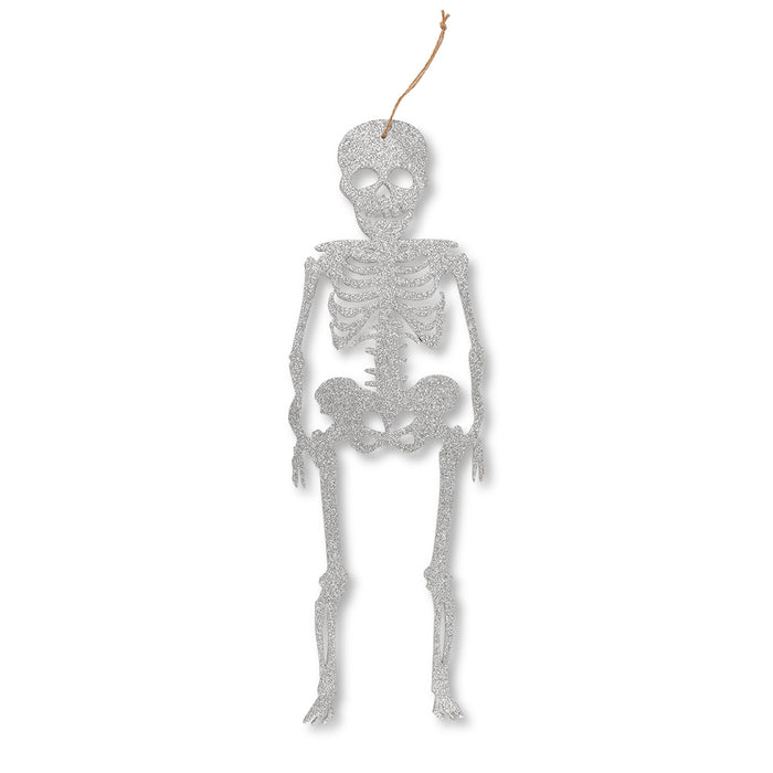 Silver Glitter Hanging Skeleton 337092-silver