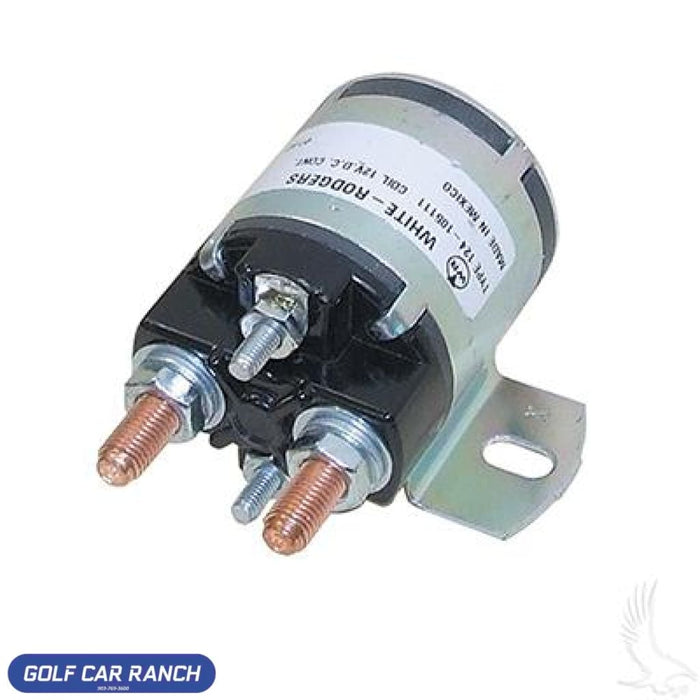 Solenoid 12V 4 Terminal Copper Club Car Gas 84+ Solenoid, 12V 4 Terminal Silver, Yamaha G2-G16 4-cycle Gas 85-02