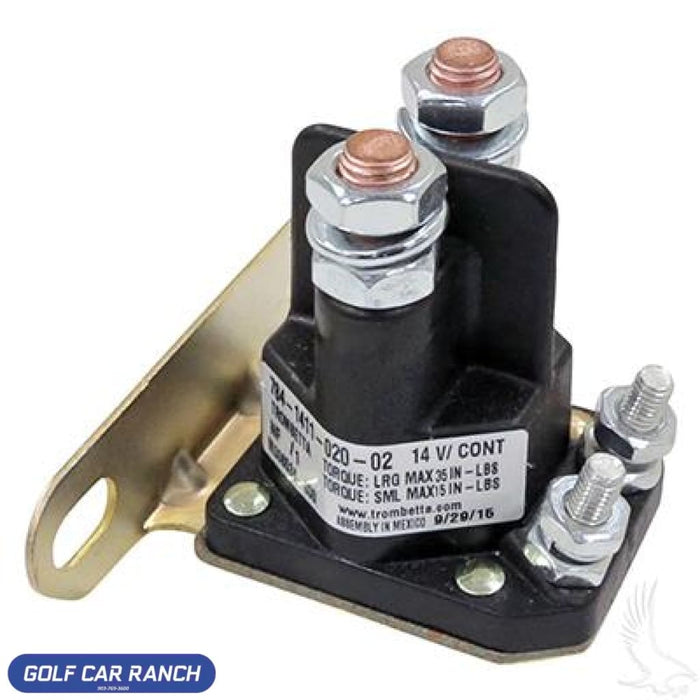Solenoid 14V 4 Terminal Silver E-Z-Go Medalist/txt 4-Cycle Gas 94+ Solenoid