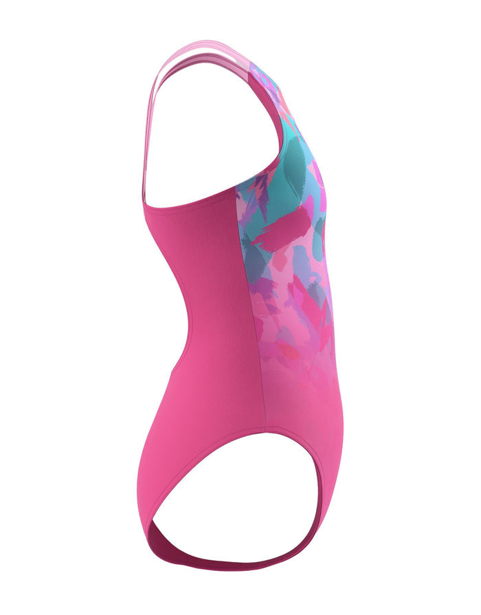 Speedo Girls Print Pulseback Swimsuit - Pink/Multi