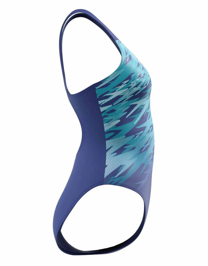 Speedo - Hyperboom Placement Muscleback Swimsuit - Dark Blue/Light Blue - Product Side