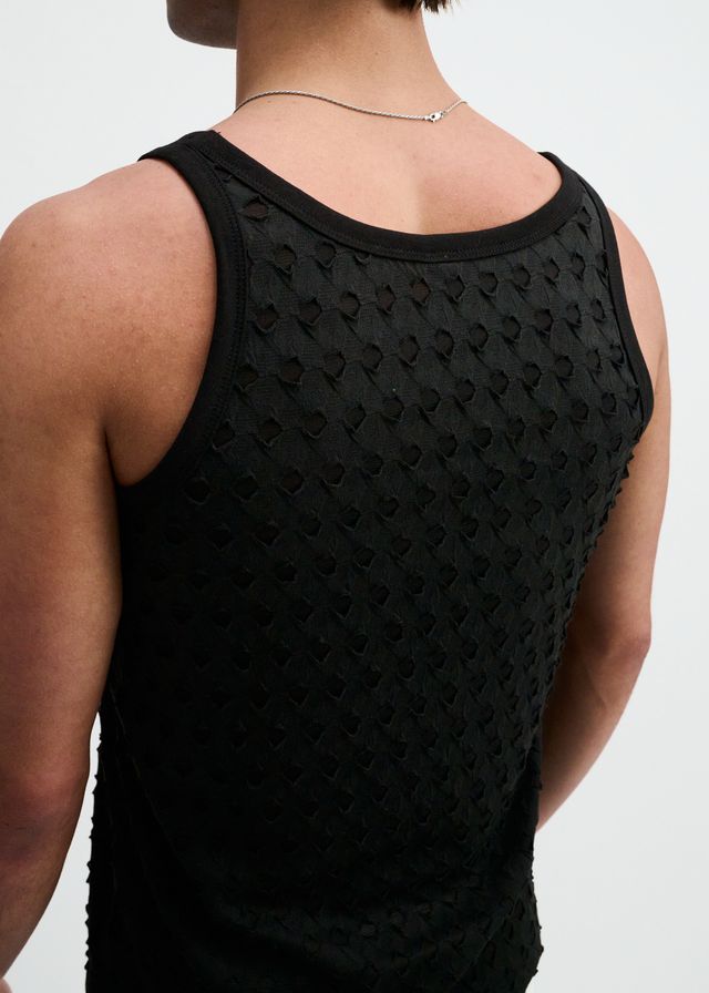 STRETCH RIPPED KNIT TANK