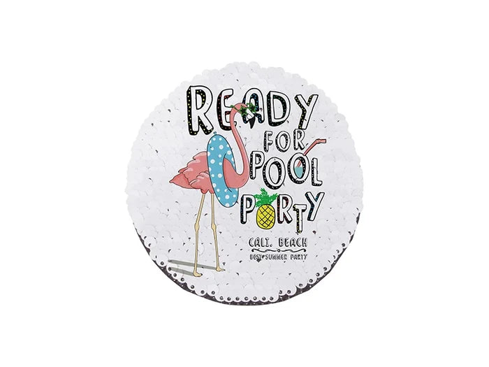 Sublimation φ10 Flip Sequins Adhesive (Round, Champagne W/ White)