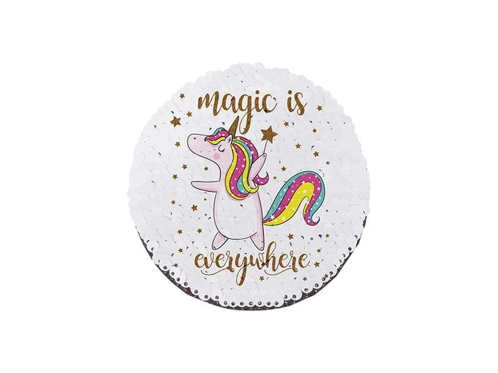 Sublimation φ10 Flip Sequins Adhesive (Round, Gold W/ White)