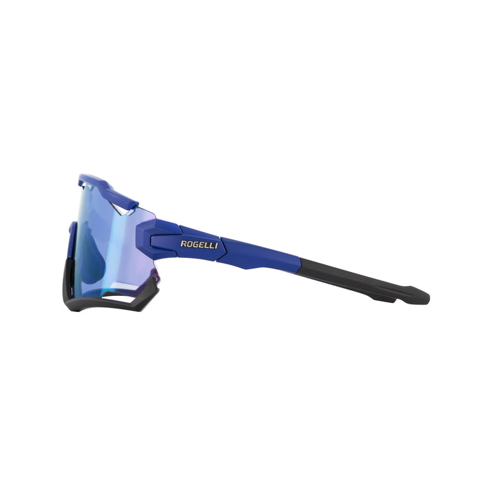 Rogelli Switch fietsbril blauw zijkant.