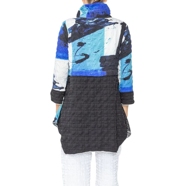 Textured Colorblock Zip Tunic- 7851T