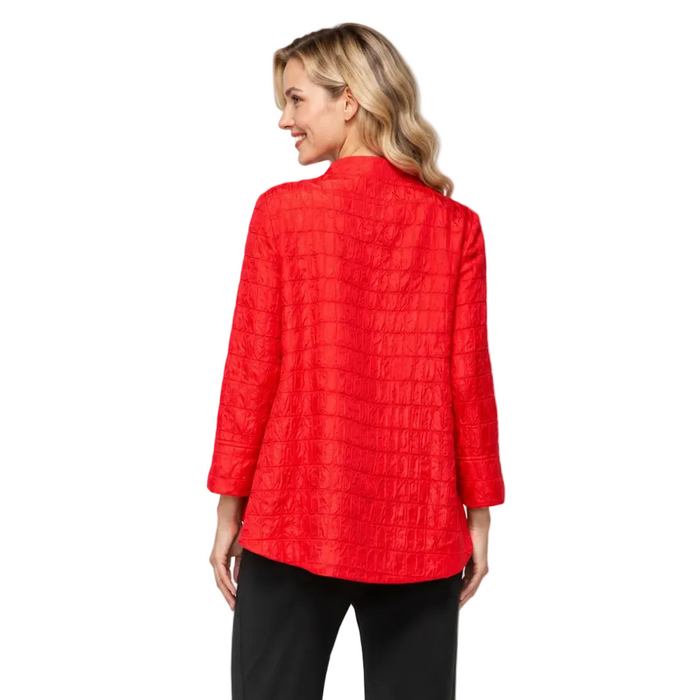 Textured Jacquard One-Button Jacket in Red - 6288J-RD